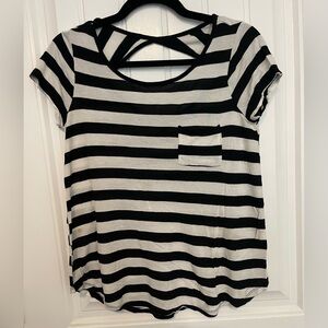 Forever21 - Women’s T-Shirt - Striped - Black & White - Size: small